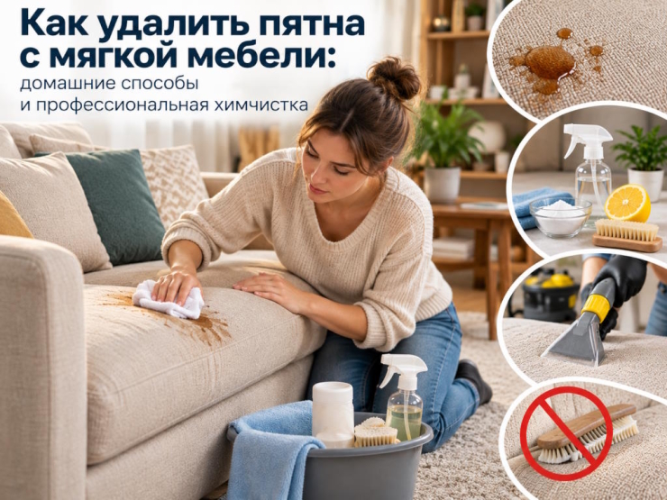 Как удалить пятна с мягкой мебели: домашние способы и профессиональная химчистка